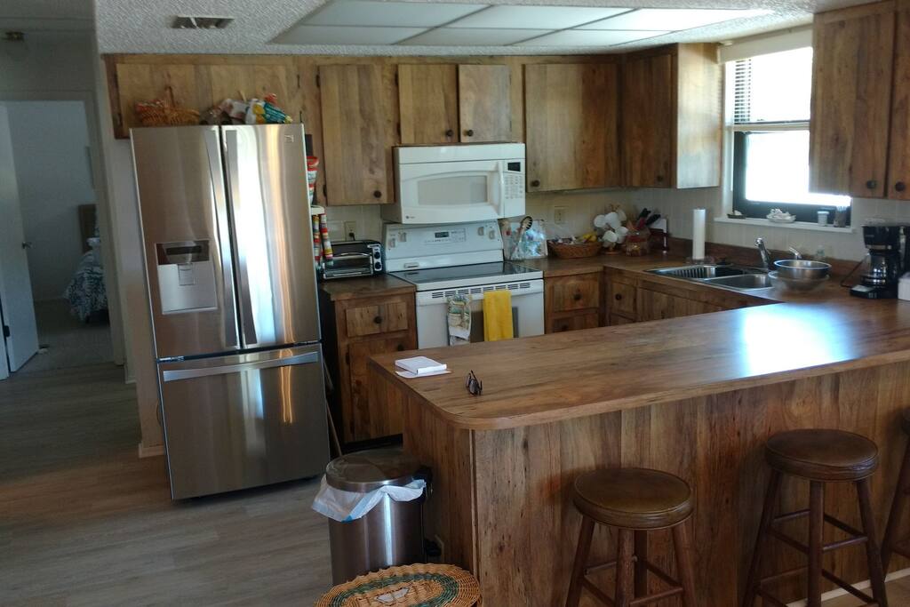 Kitchen viewed from dining area.