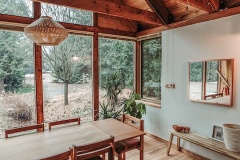 STUNNING Post & Beam Retreat: Short Walk to Beach!