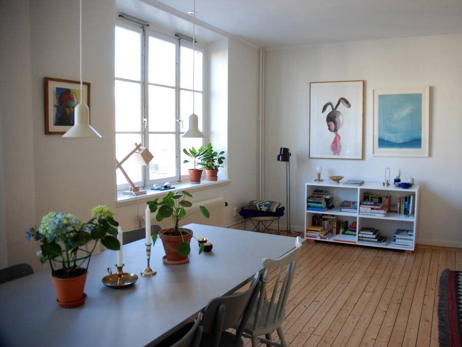 Big windows and beautiful wooden floors