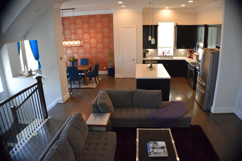 2nd floor open living space makes it easy for the whole group to hang out and relax.