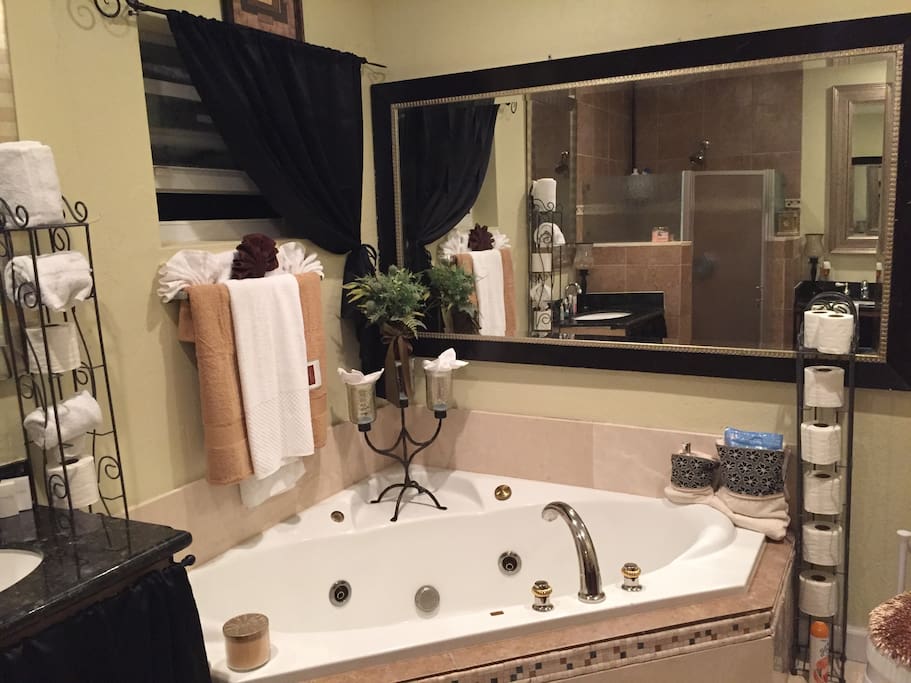 Jetted Spa Tub for One or Two. Perfect finish to your day.