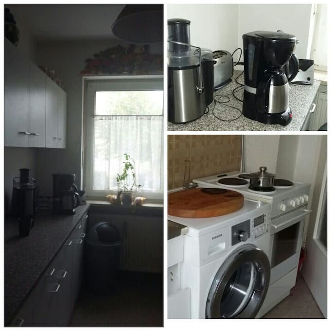 The stove, kettle, frindge and coffee machine are available to be used