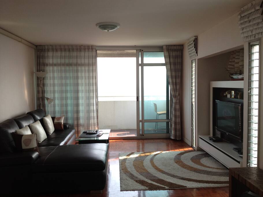Large Living Room with 40" Flat Screen TV