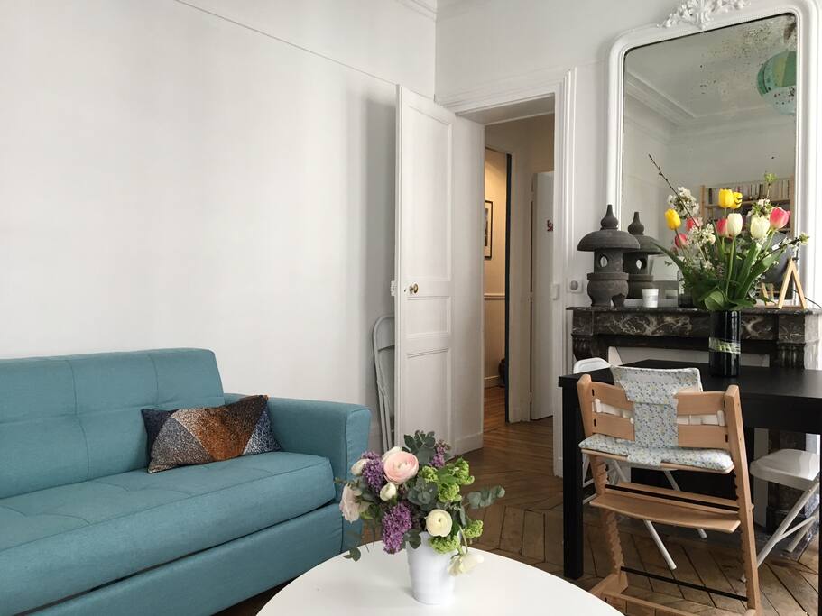 Salon avec canapé convertible / Living room convertible sofa
