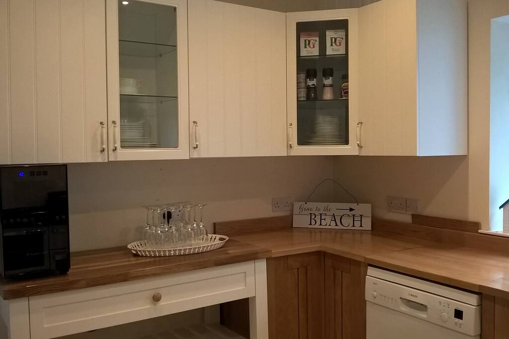 Kitchen with courtyard at the rear