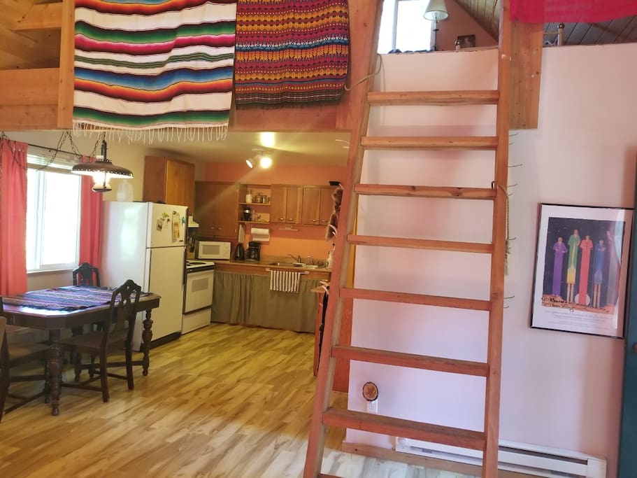 note ladder to sleeping loft