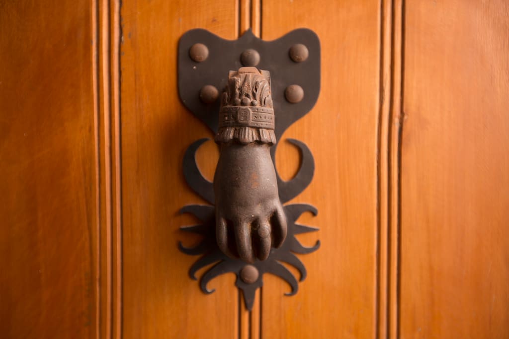 Decorative iron hand door