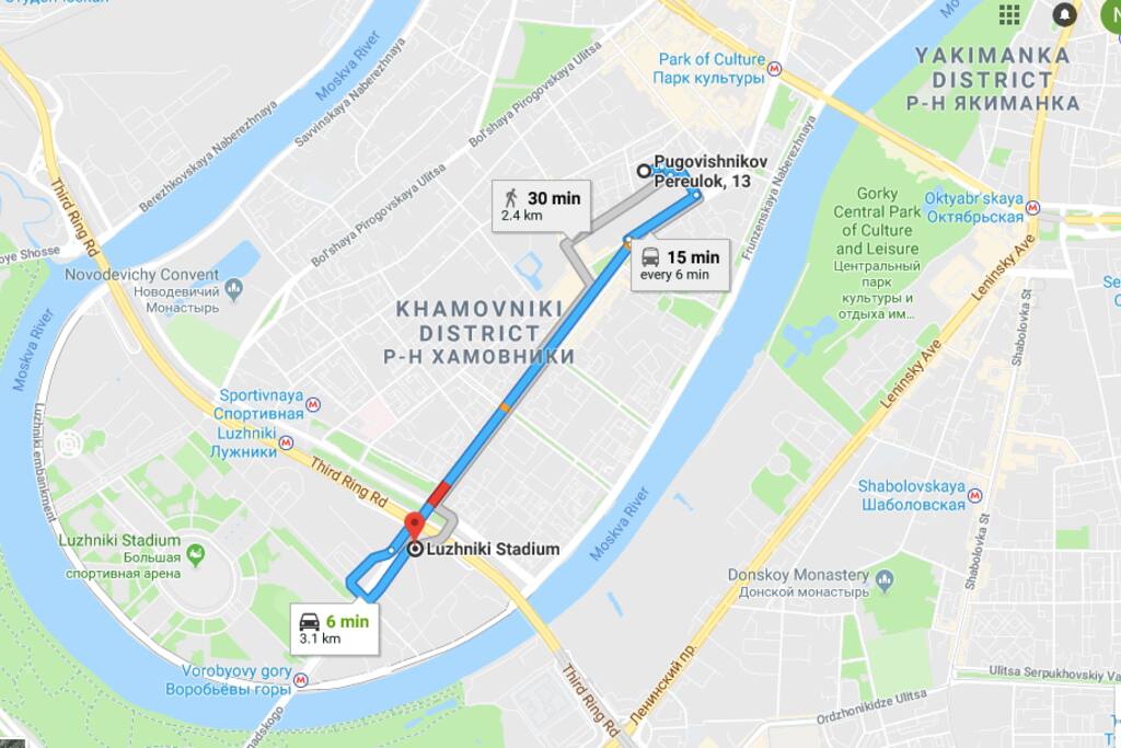Road map to Luzhniki