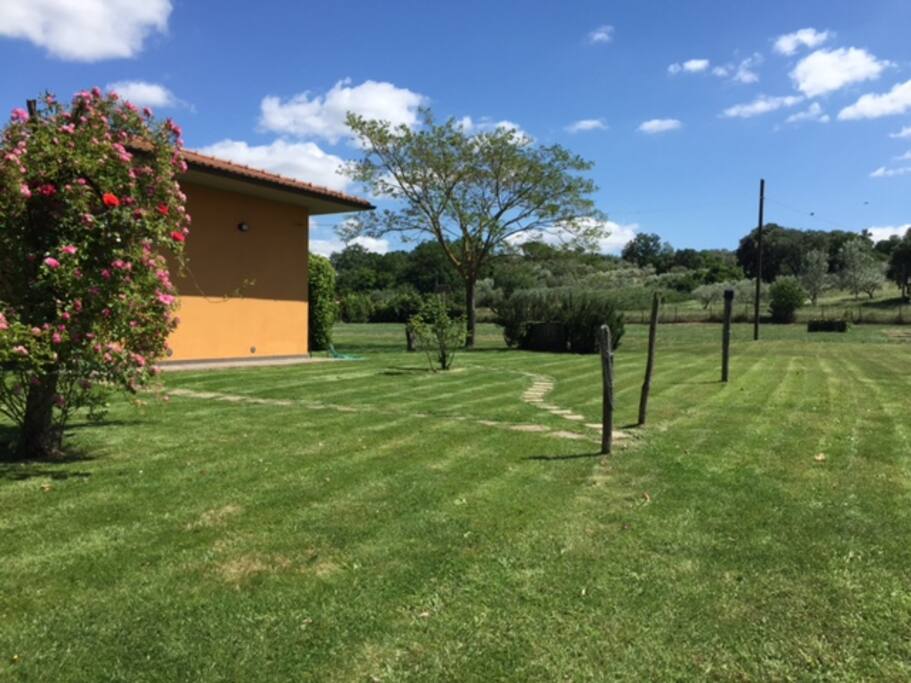 Giardino, entrata-parcheggio