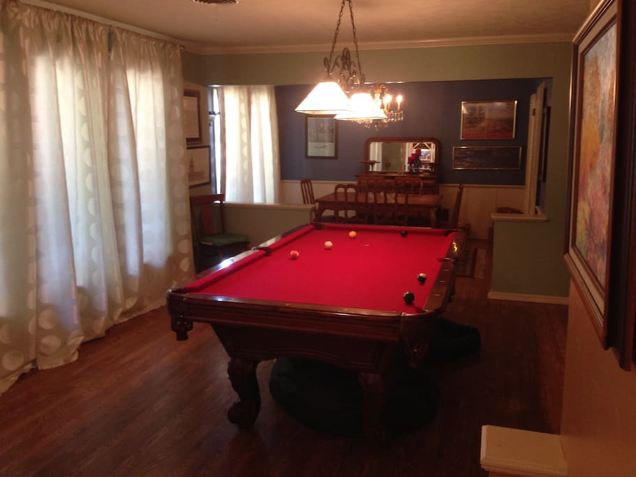 Game room with pool table