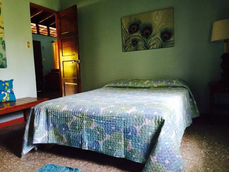 Spacious bedroom and large, comfy bed