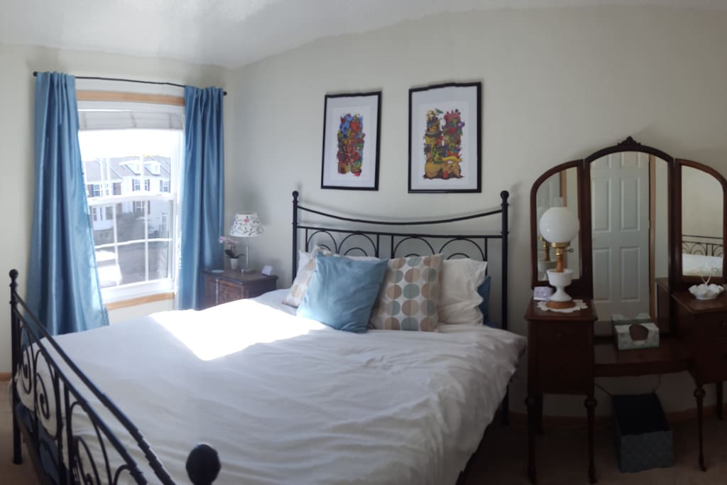 Private bedroom overlooking the pond