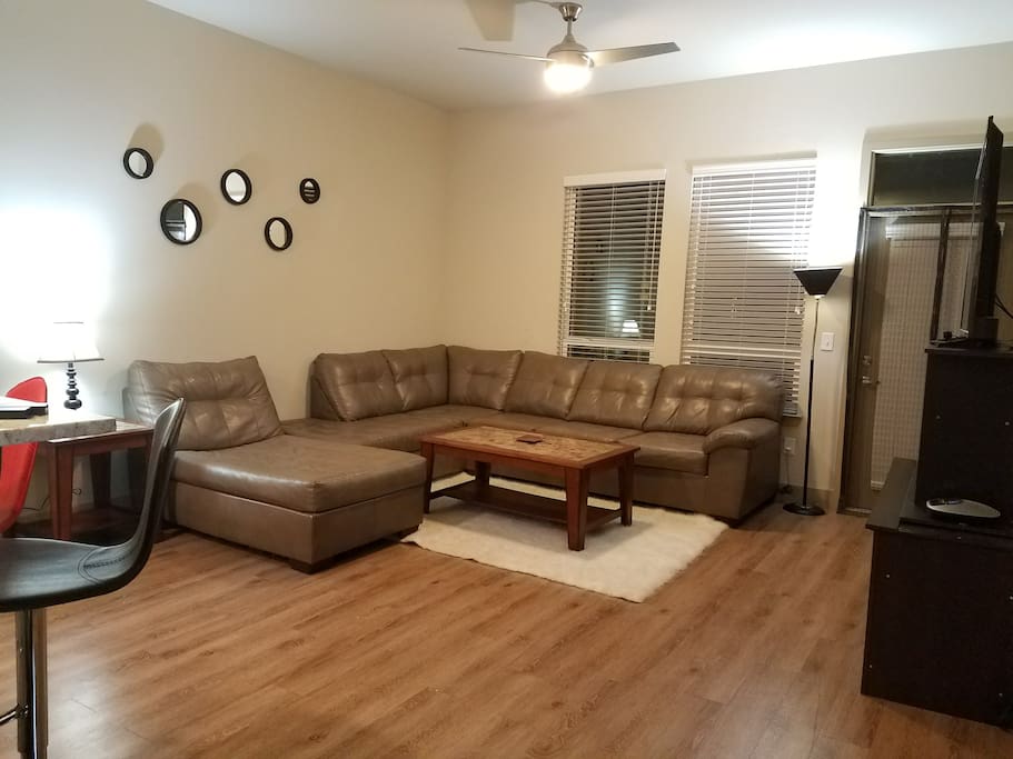 Living Room - Can sleep 2 on the couch. Queen size air mattress with linens also provided.