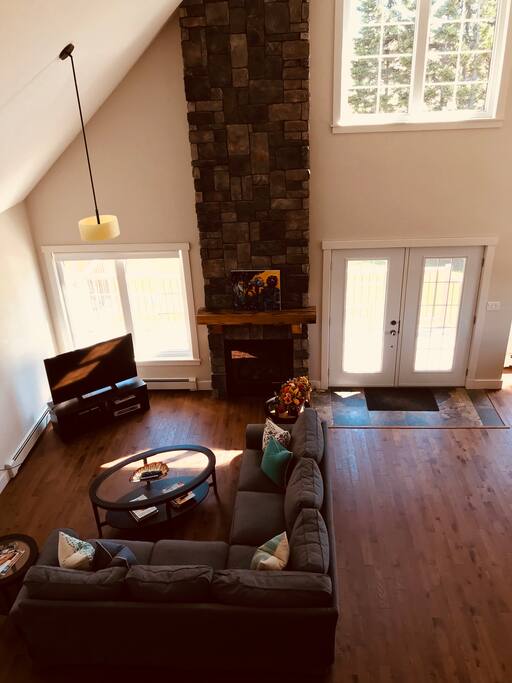 Main level living room (open to kitchen and dining area)