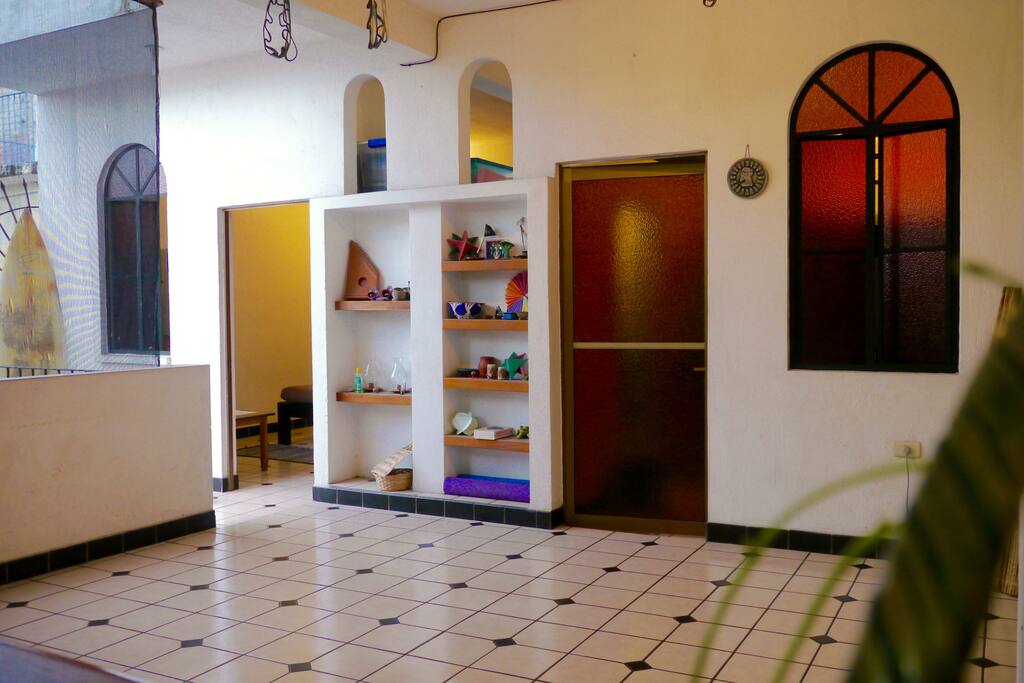 View of the common area / studio space from the kitchen