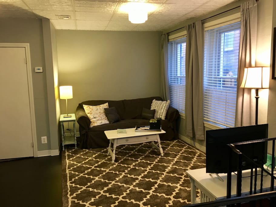Living room and TV.