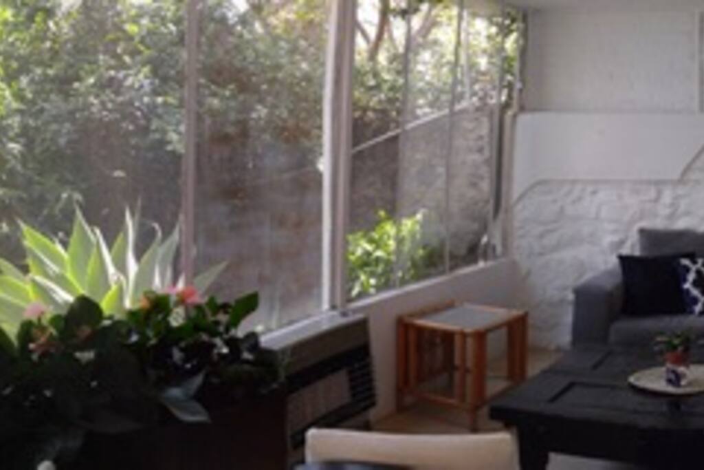 Breezy patio with great views day or night. Perfect for gatherings of up to 10.