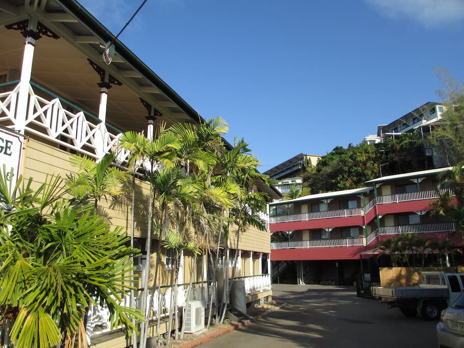 Old house and modern accommodation