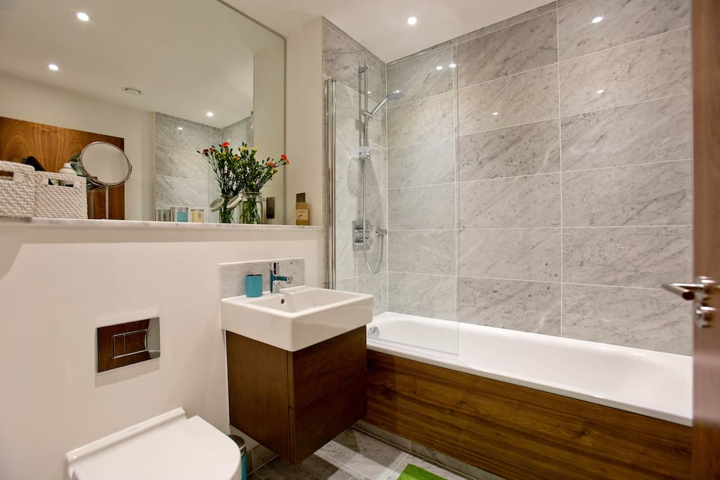 One of the brand new bathrooms