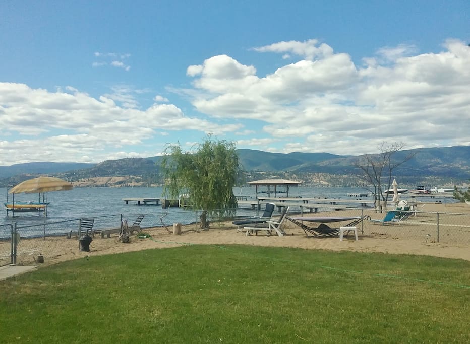 Backyard beach and lake view