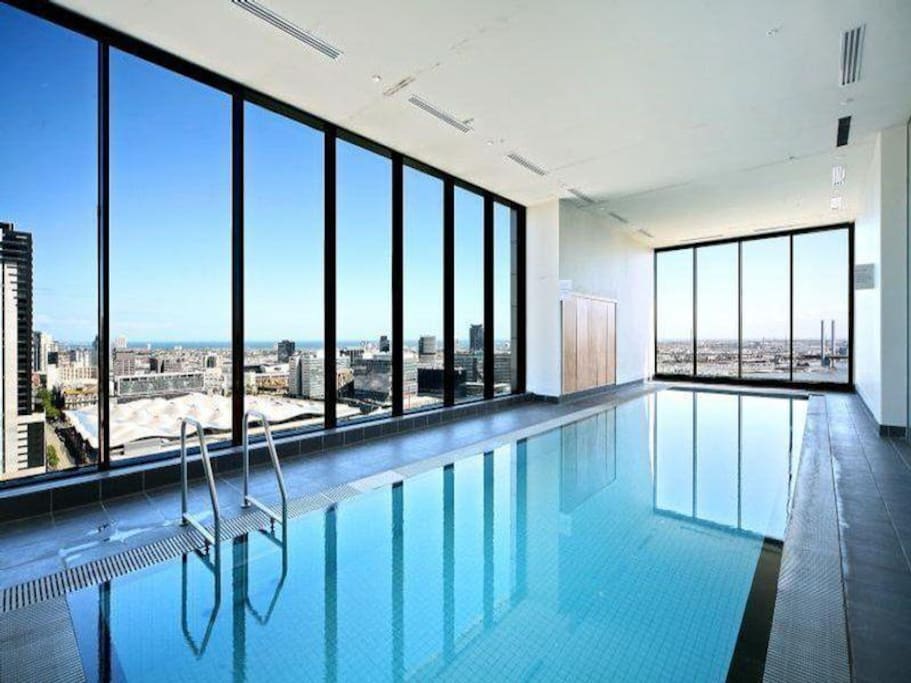 Stunning rooftop pool, with daytime ocean view.