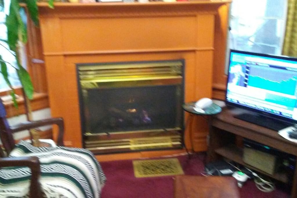 Fireplace,Chair & foot stool