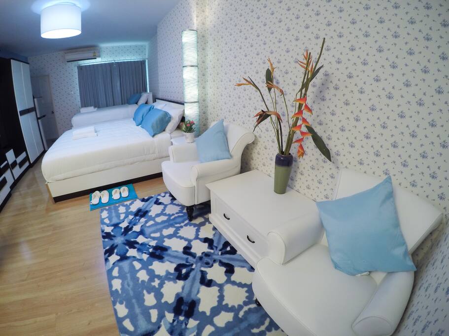 Our accommodation decorated in luxurious vintage style; it is the Studio room with the 37 square meter which suit for 4 persons, we focused on the cleanness and the completely facility to serve you in the relaxing day. Open your chance to use our service and open our chance to serve you once then you will touch with our intention and the special price which no additional charge.