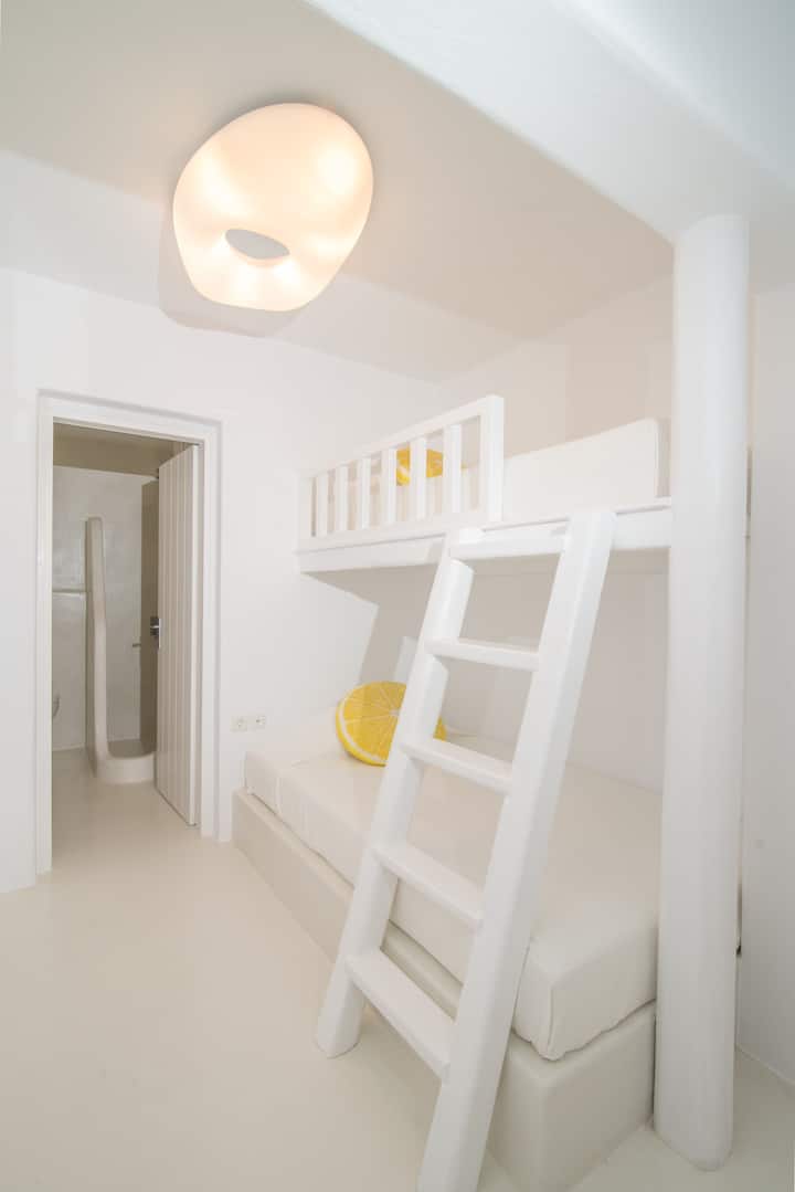 Kids love the bunk beds on the lower floor and even adults enjoy sleeping in this cozy cave!