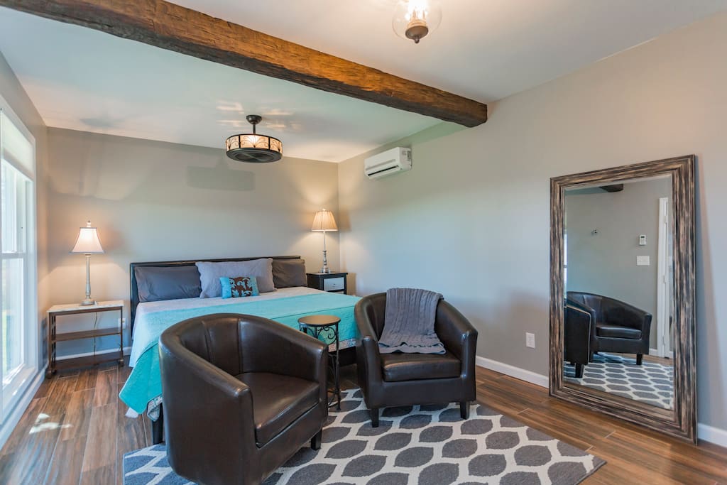 Updated amenities with bamboo sheets, a large tiled shower, granite and soft fluffy towels.