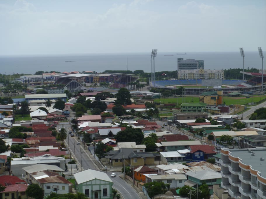 Southerly View of Stadium and Sea in
the Background
