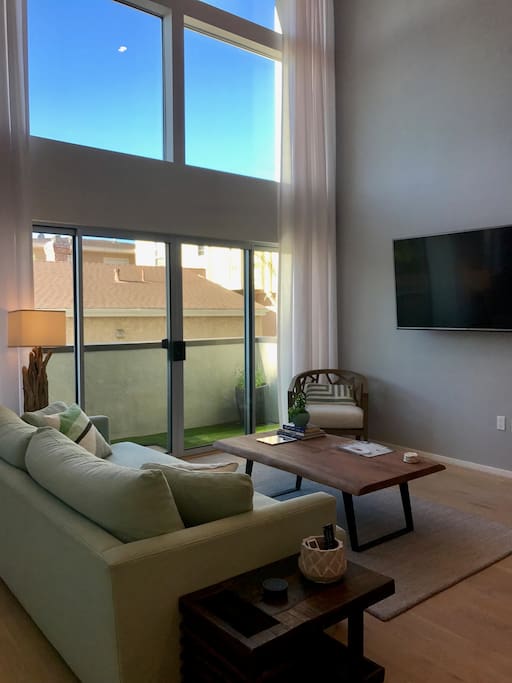 Comfy cozy living room with 65" TV