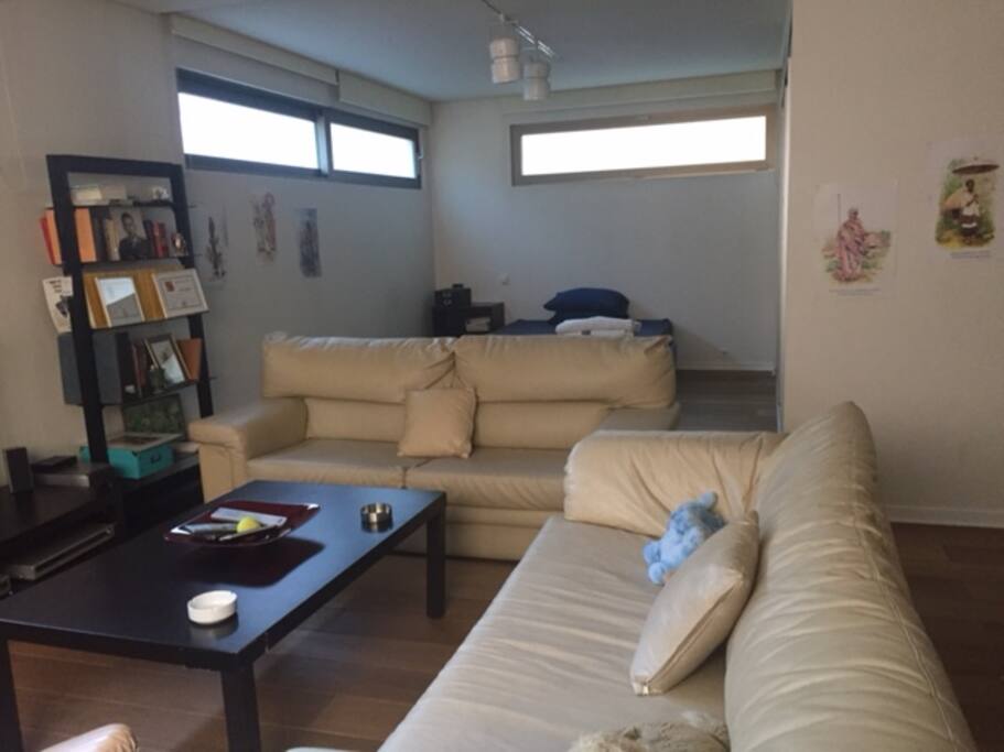 Living area of studio