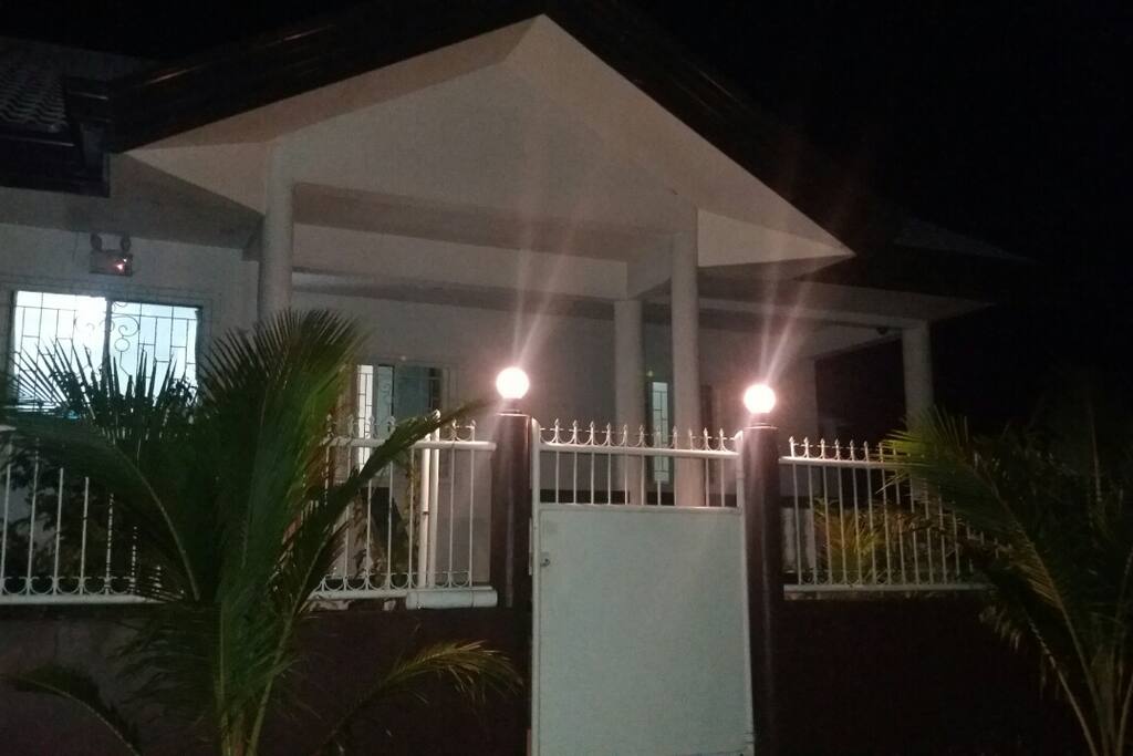 At night