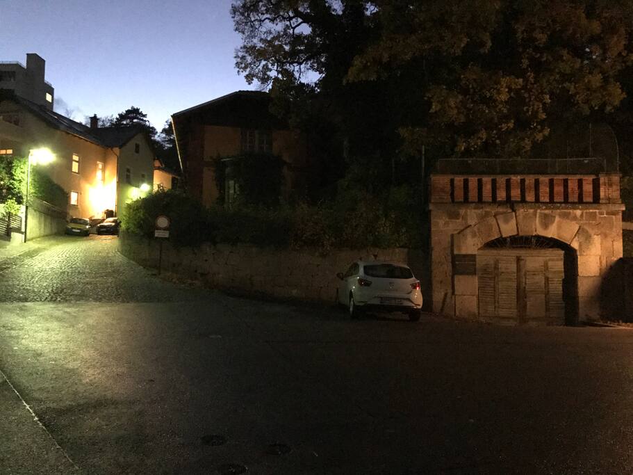 At night