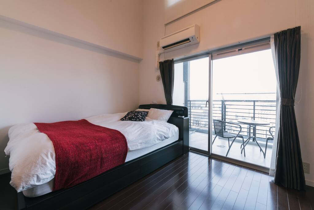 Double Size Bed!! I chose the HIGH QUALITY Mattress. The Mattress is soooooo comfortable! Many guests told me they loved the bed!!