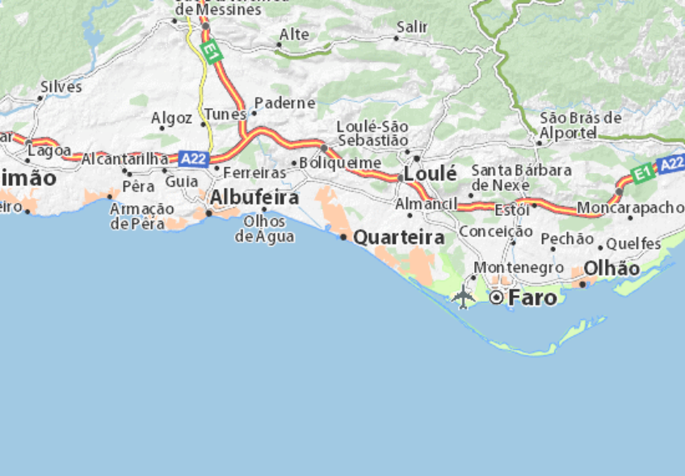 Mapa do Algarve