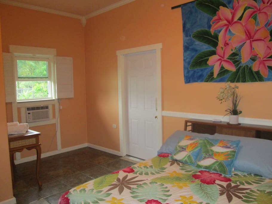 Plumeria Room with King size bed and air conditioned