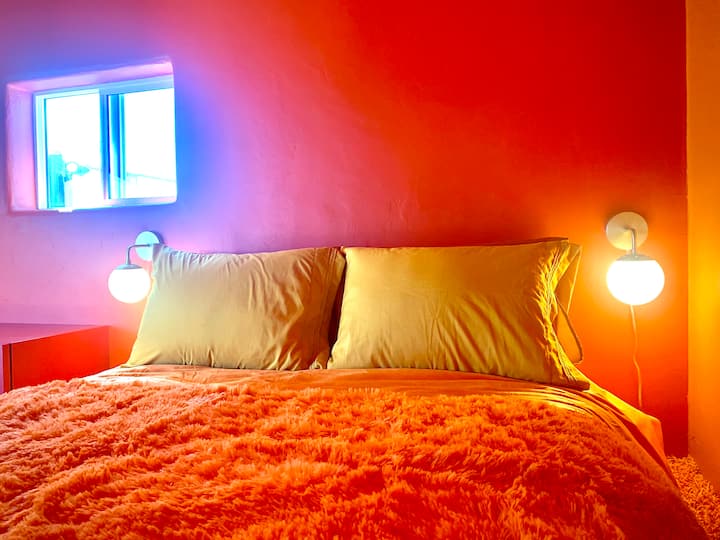 There are no room-darkening shades on the windows; at The Island in Tucson we live to the rhythm of the sun.