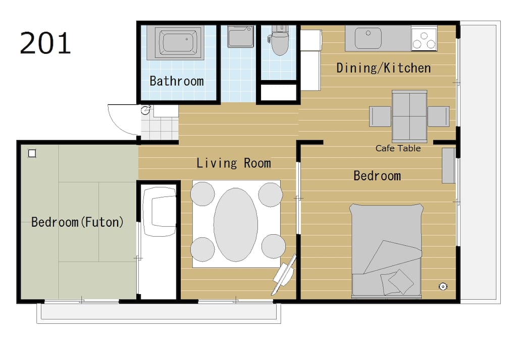 Room Floor Plans. Total 60square meters.
お部屋の間取りです、全体で60㎡あります。