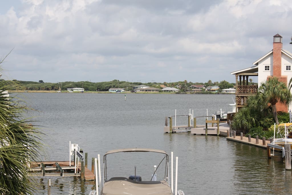 Gorgeous view up Little Bay from upstairs deck.