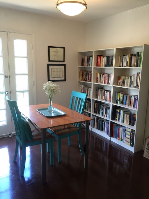 Great lighting from french doors.