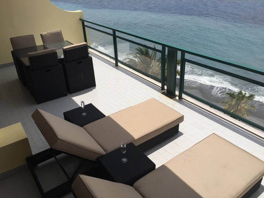 Private balcony over the beach