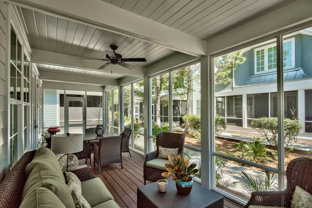 Take al fresco dining to a new level or just spend quiet evenings out on your screened-in porch.