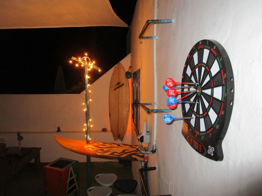 Darts on terrace