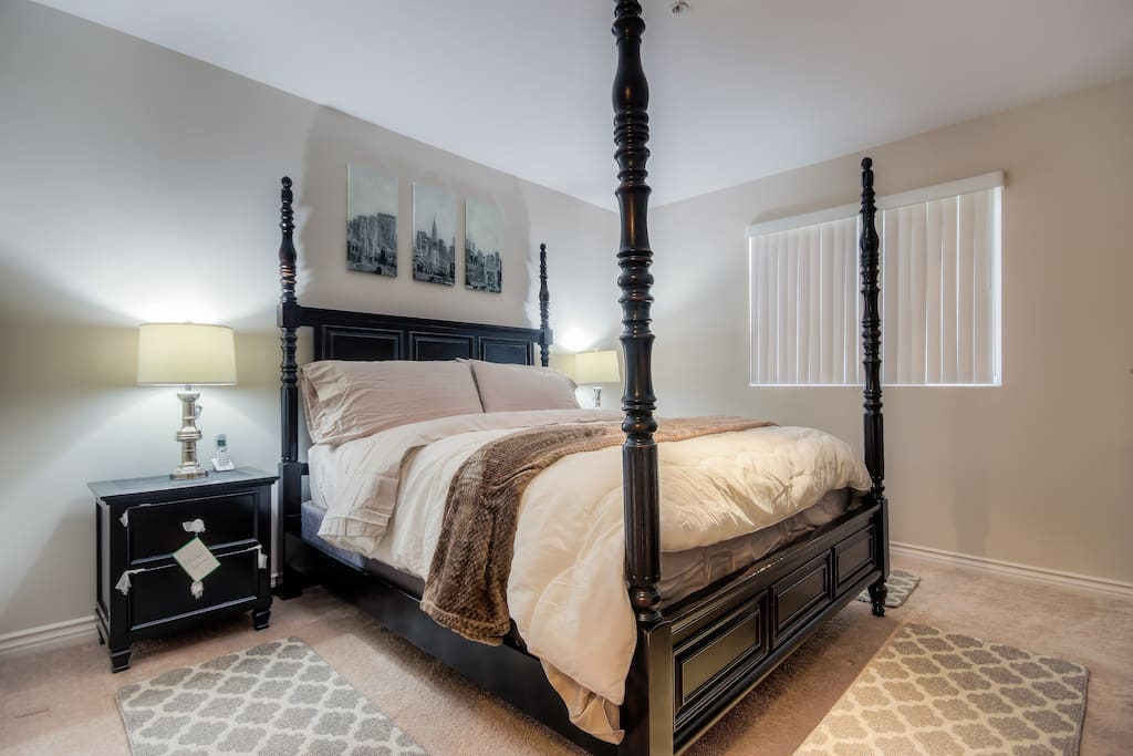 Cal King size bed with new mattresses