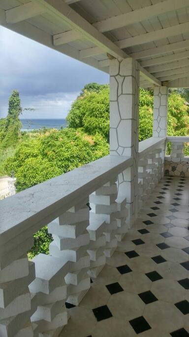 upstairs balcony view of the ocean