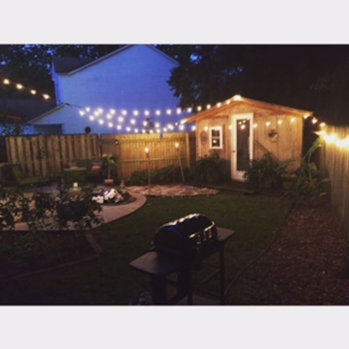 backyard at night