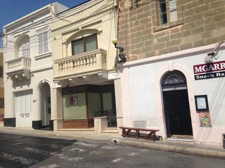 beside Mgarr snack bar and a Yoga/massage studio