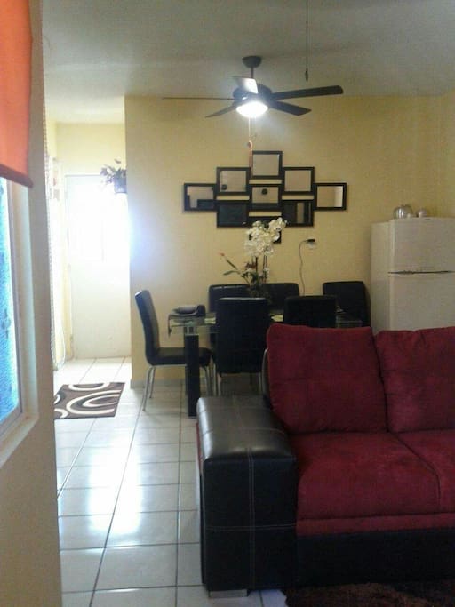 Open floor layout of Living and dining room