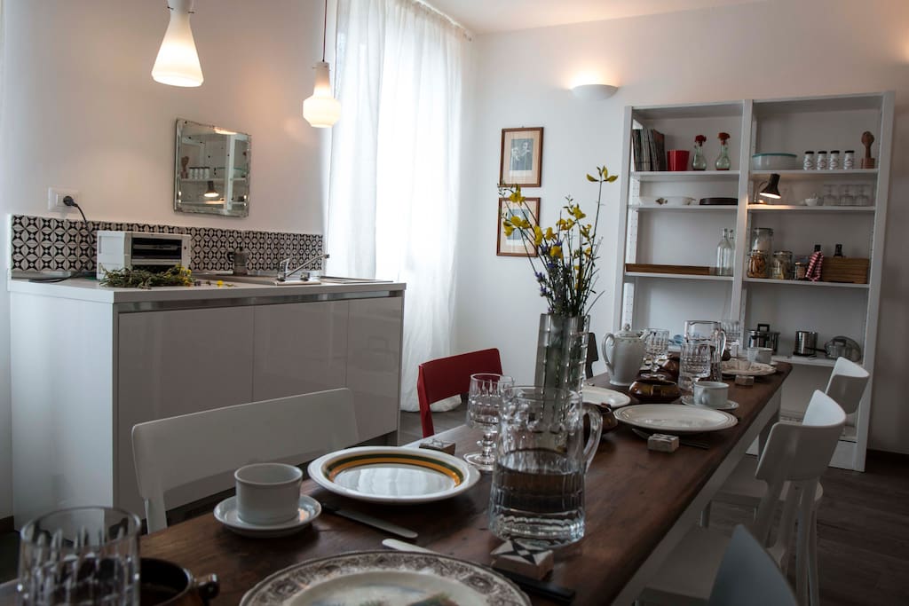 soggiorno, sala colazione, cucina (residenza la Corte Assisi)